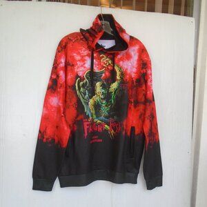 Six Flags Fright Fest Great Adventure Hoodie Jacket Mens XL Tie Dye Red/Black